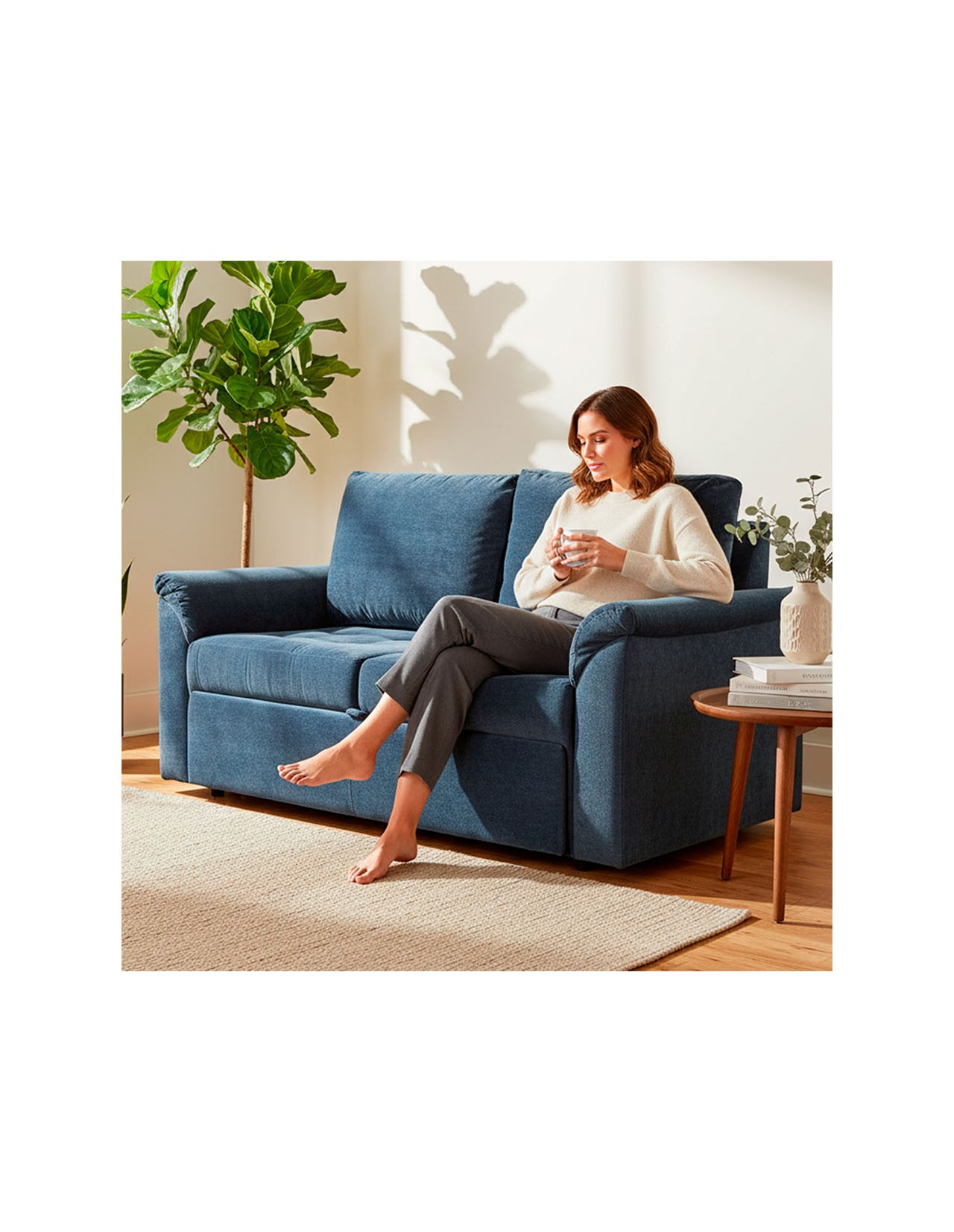 Sofa-Cama Coprire Matrimonial Plegable Nevada Azul