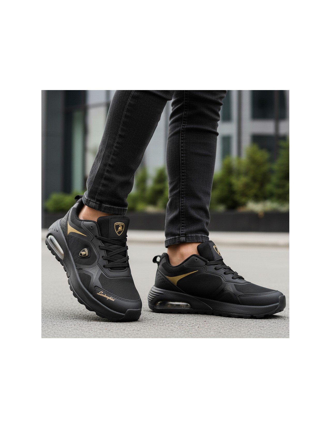 Tenis Lamborghini Deportivos Burbuja Negro para Hombre