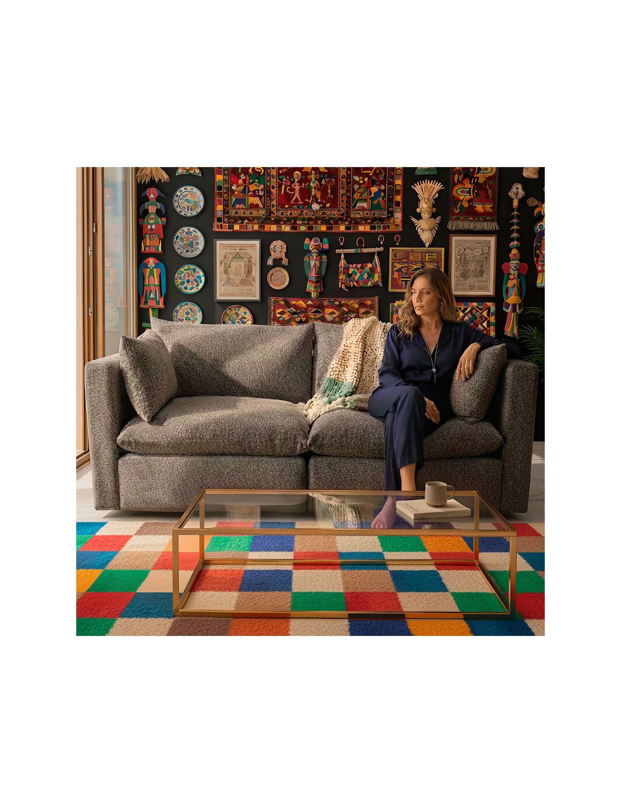 Sillón Modular Coprire Georgia 2 Plazas Gris Oscuro