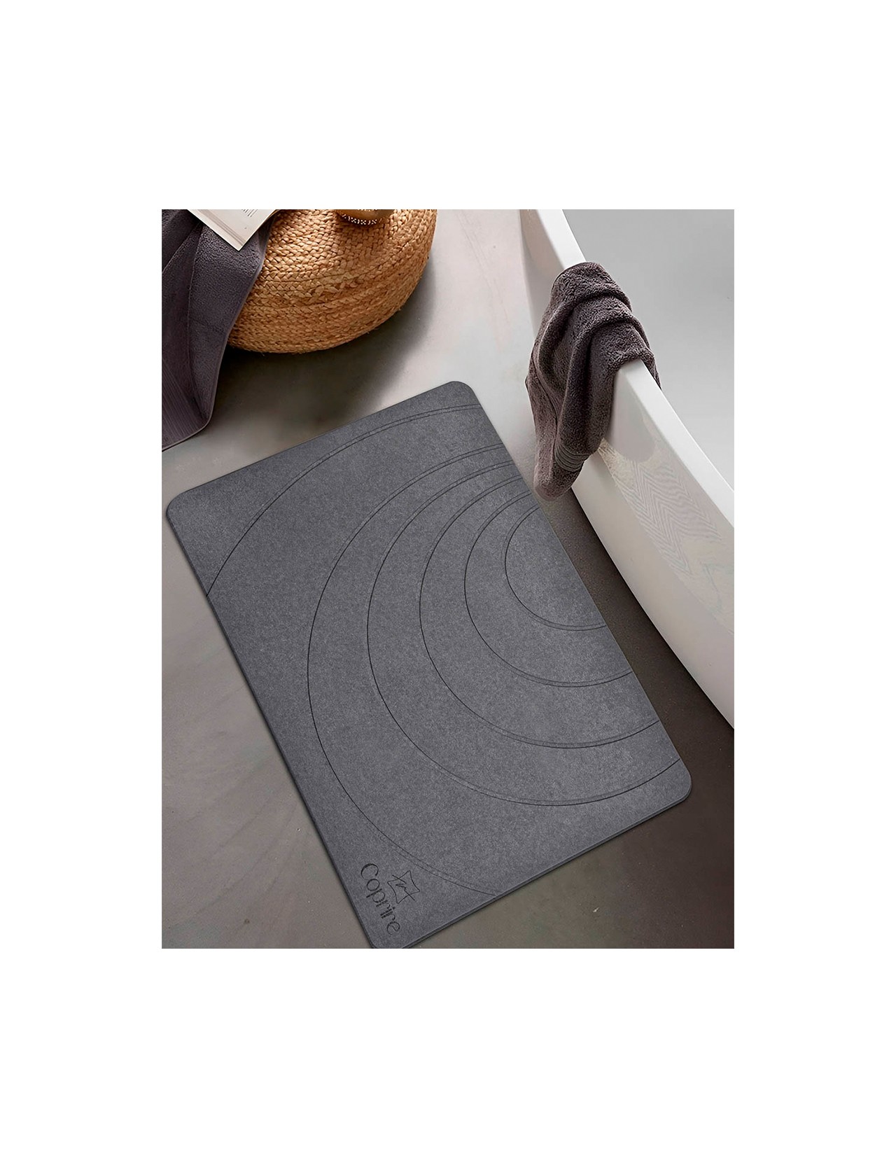 Tapete de baño Copire Stone Bath Gris Oscro