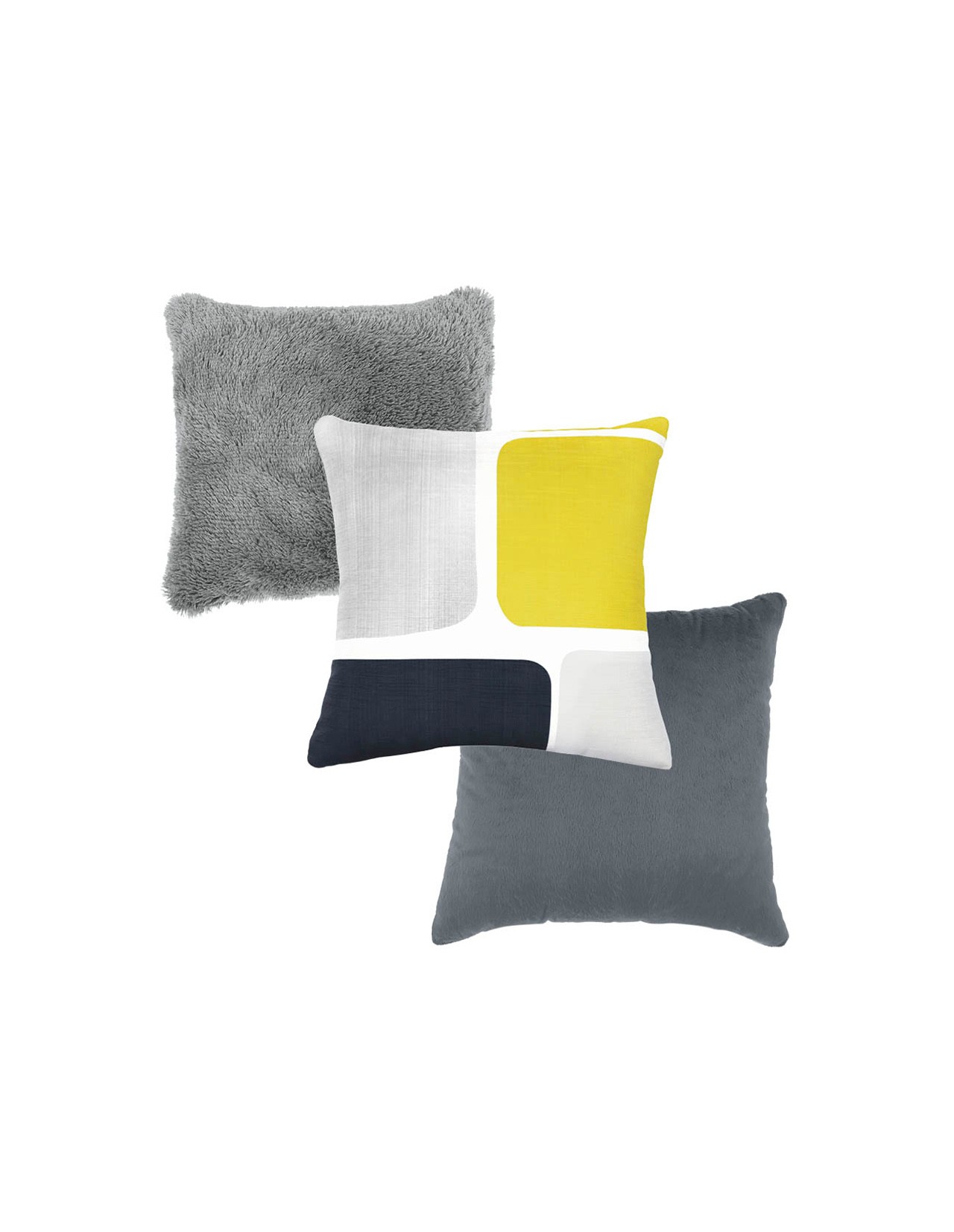 Set de 3 Cojines Coprire 45 cm Gris Oxford