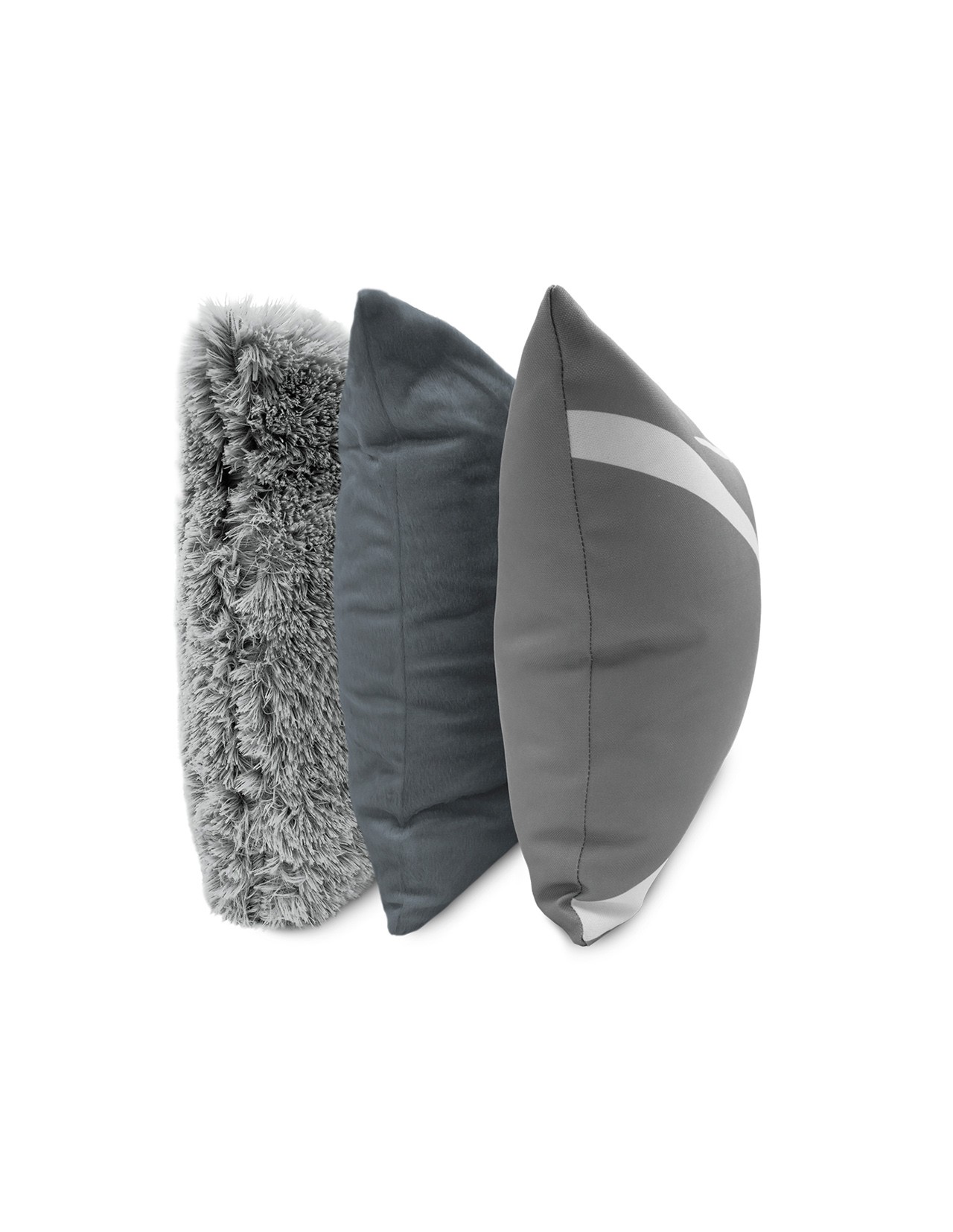 Set de 3 Cojines Coprire 45 cm Gris Oscuro