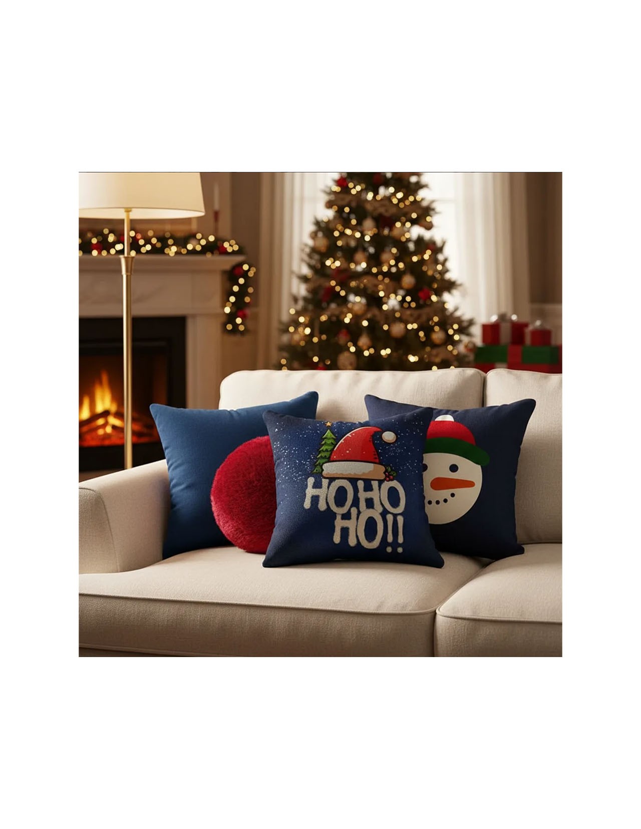 Set de 4 Cojines Decorativos Navideños