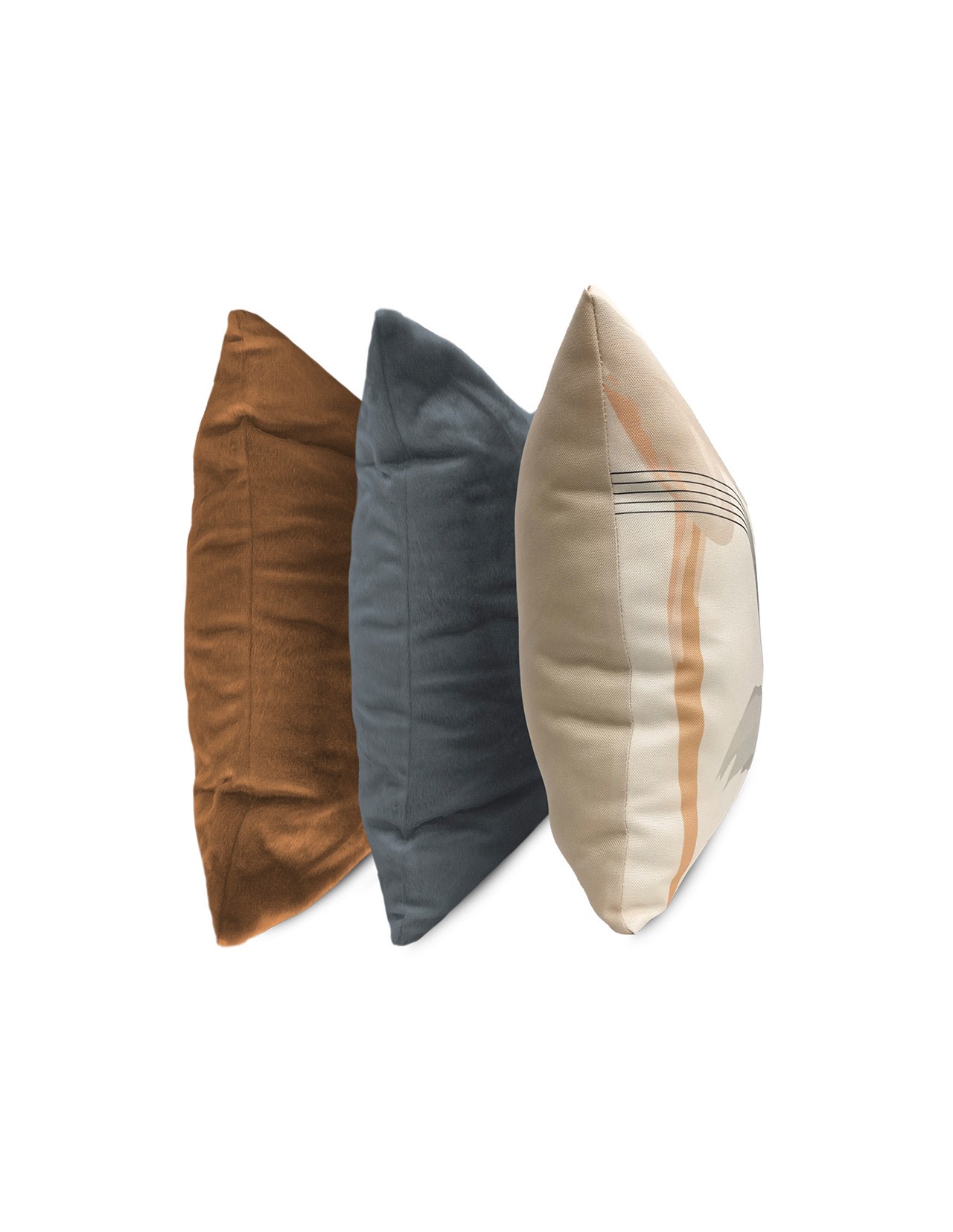 Set de 3 Cojines Coprire 45 cm Marrón claro