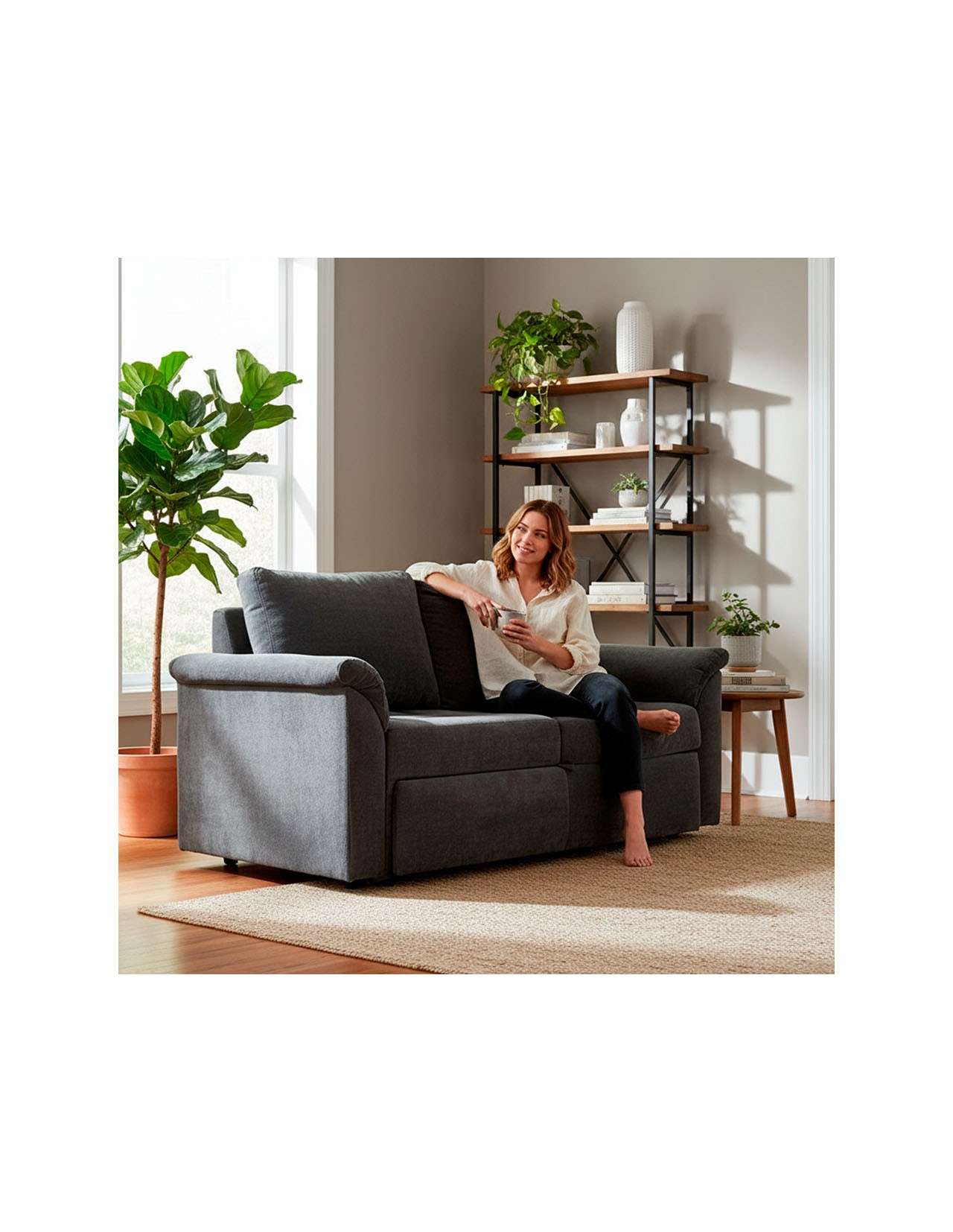 Sofa-Cama Coprire Matrimonial Plegable Nevada Gris
