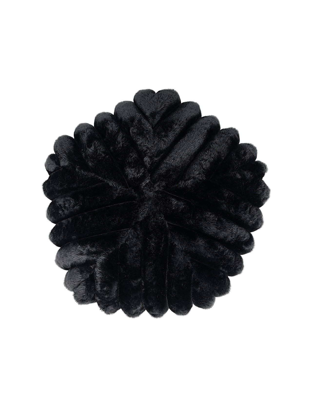 Puff Sacoos Taburete Reposapies Peluche Negro