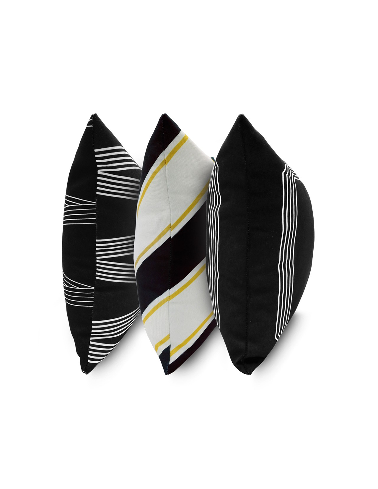 Set de 3 Cojines Coprire 45 cm Negro