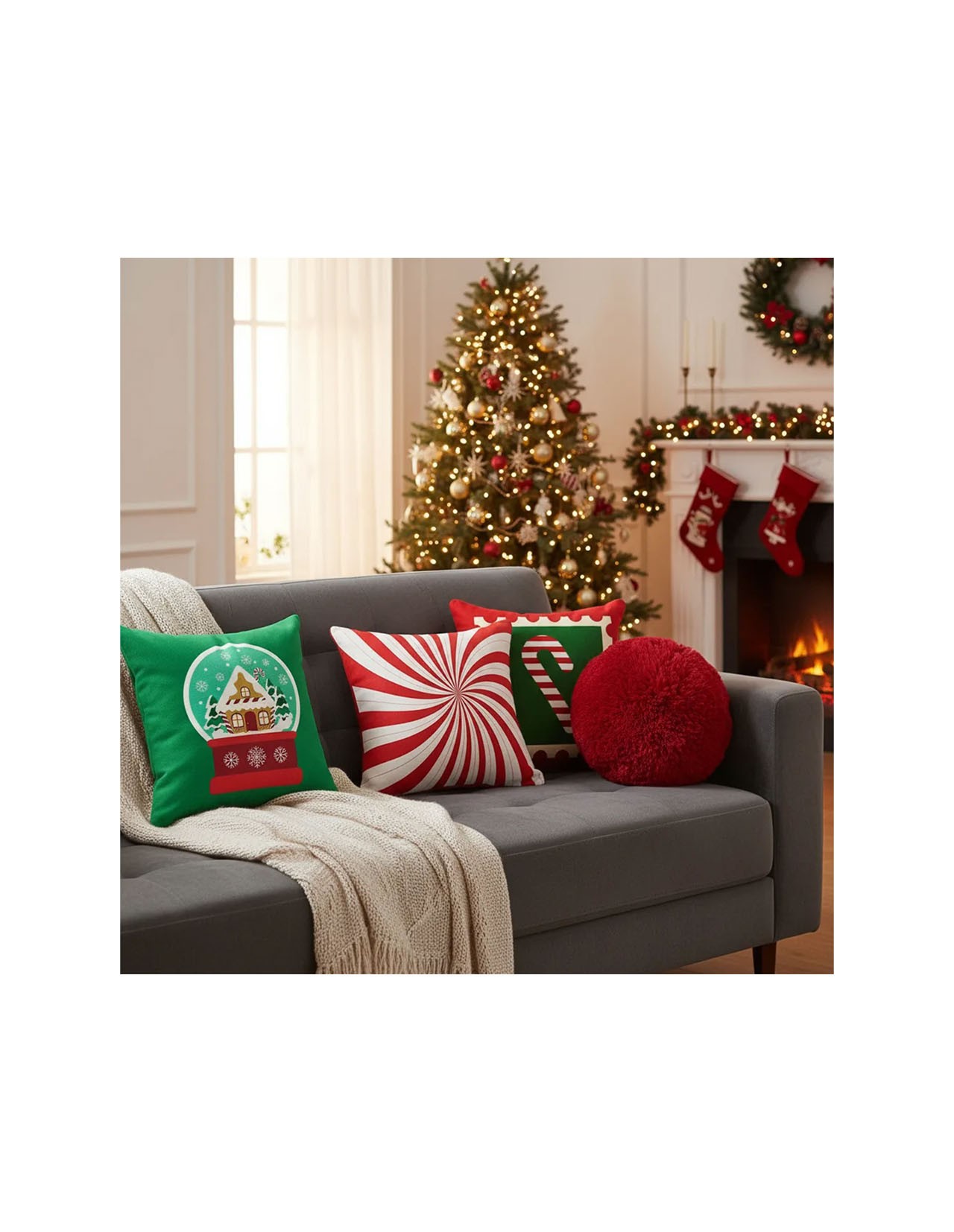 Set de 4 Cojines Decorativos Navideños
