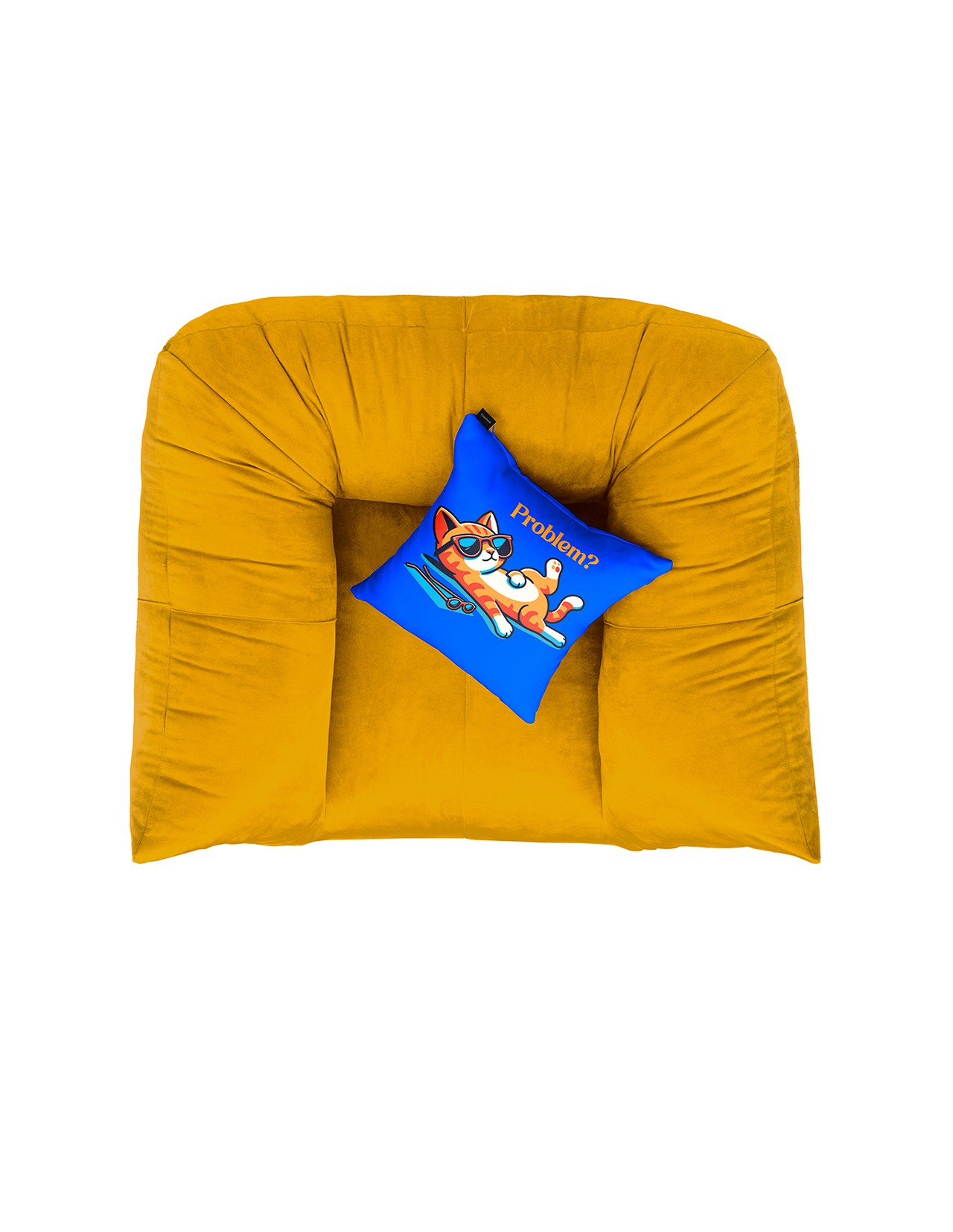 Puff Sacoos Grande Sillón Individual Mostaza Adulto