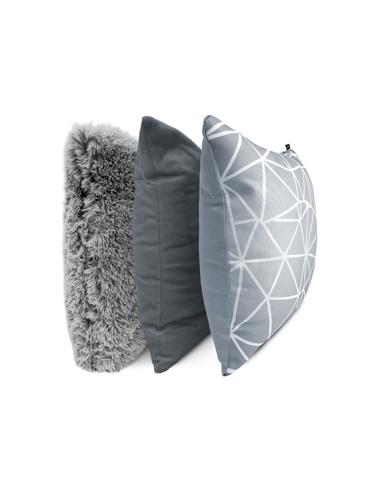 Set de 3 Cojines Coprire 45 cm Plata