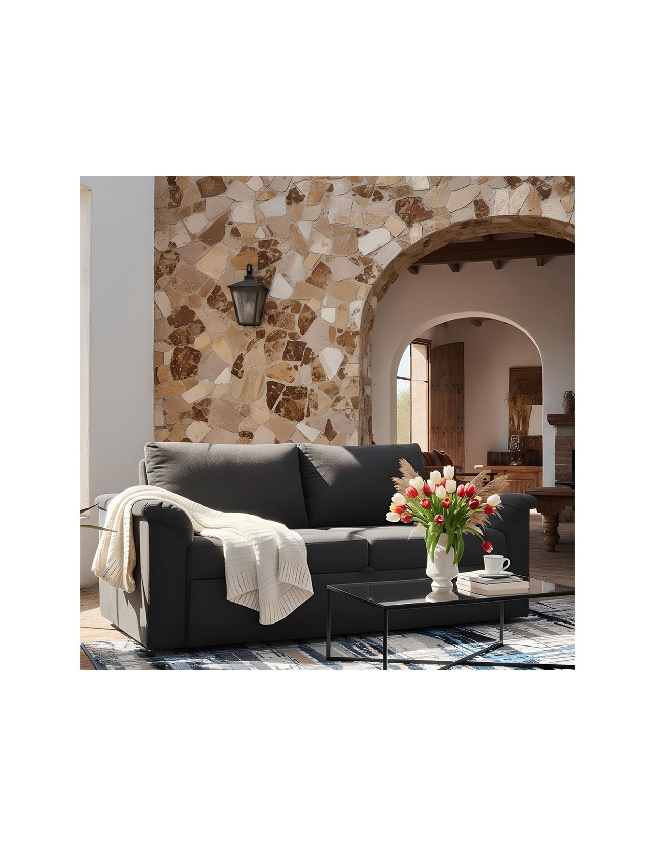 Sofa-Cama Coprire Matrimonial Plegable Nevada Negro