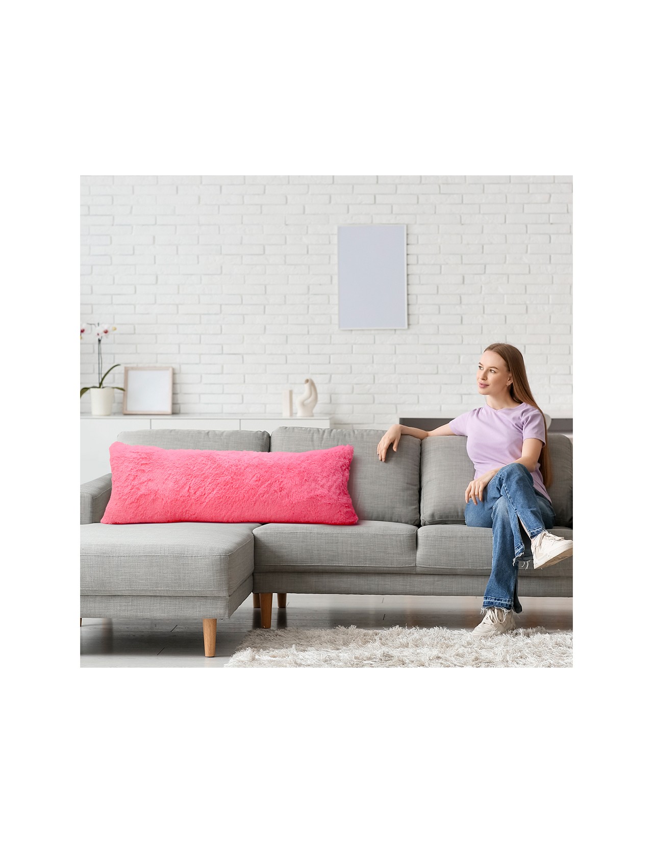 Body Pillow Coprire Peluche Rosa