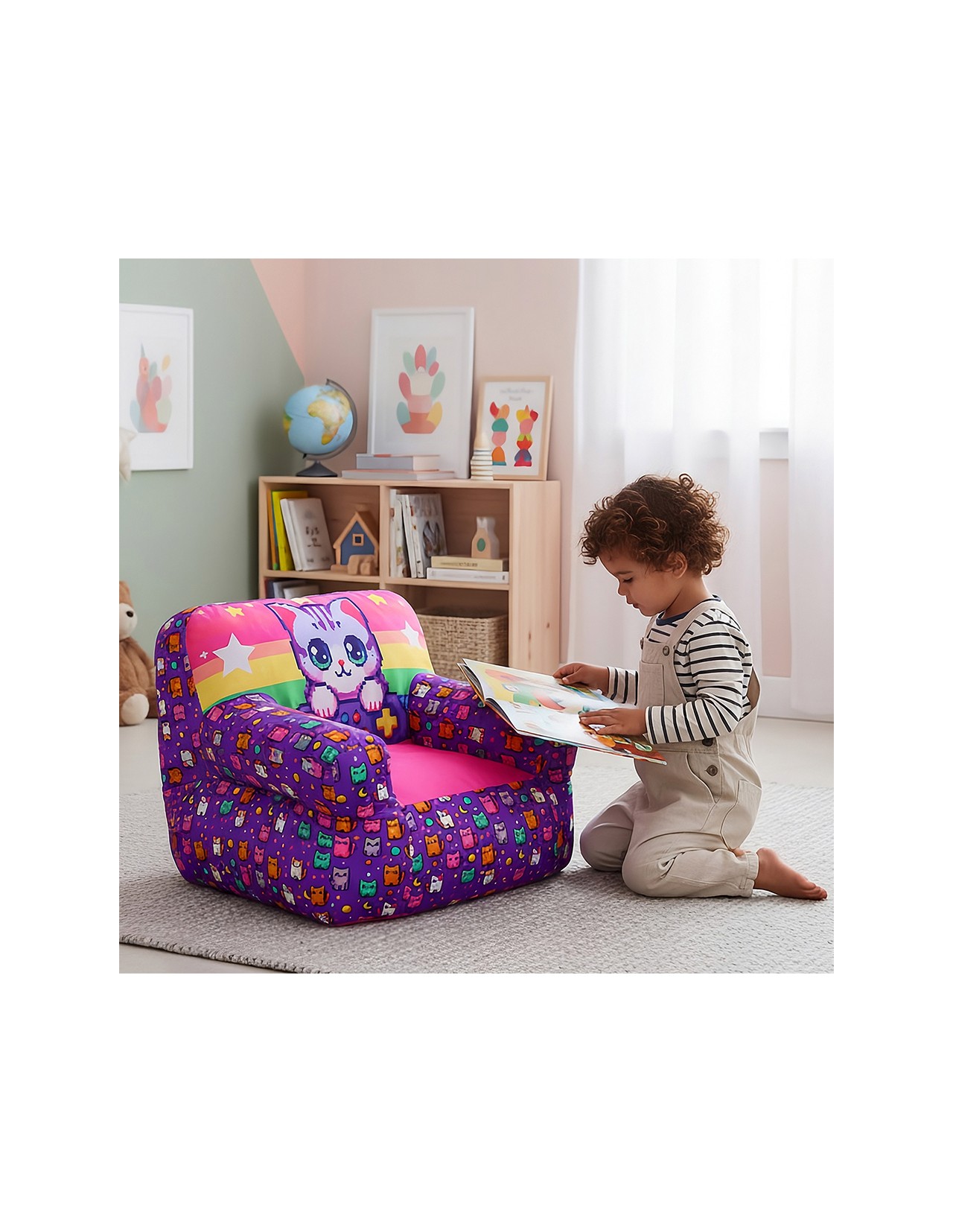 Puff Sillón Sacoos Infantil Arcoiris para niña