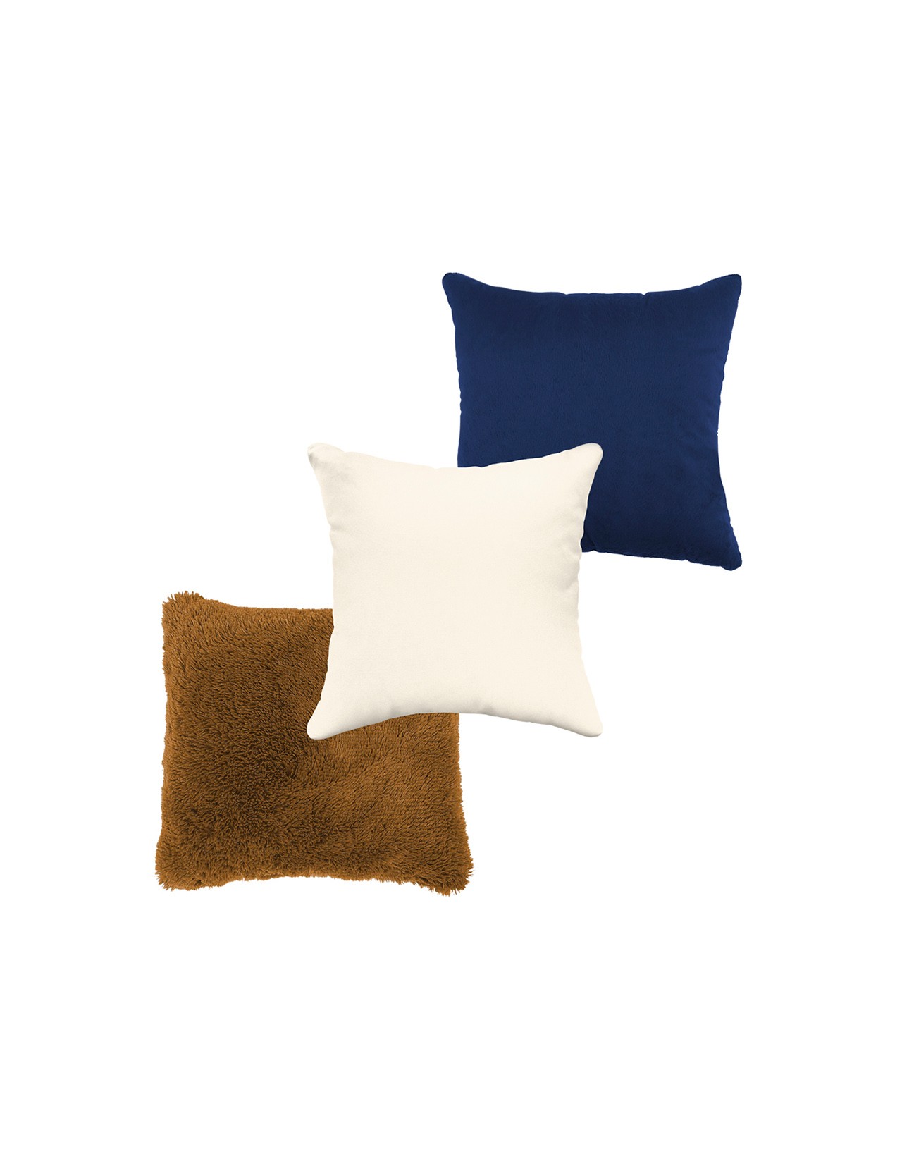 Set de 3 Cojines Coprire 45 cm Marrón