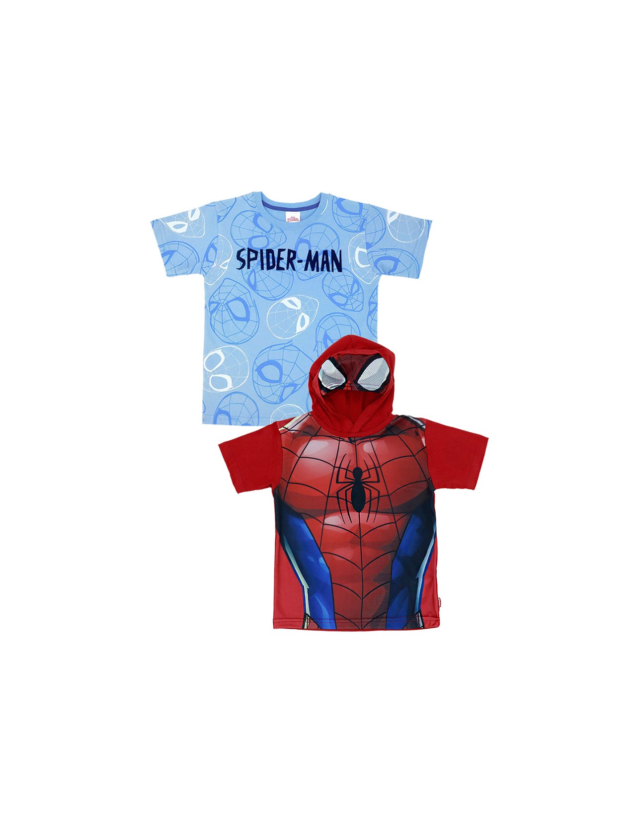 Set 2 Playeras Disfraz Marvel Spider-man Azul  para niño