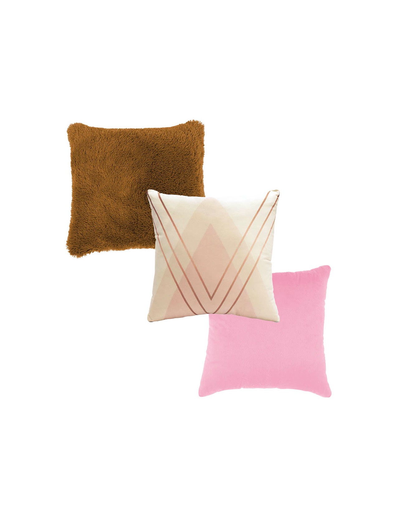 Set de 3 Cojines 45cm Coprire Rosa