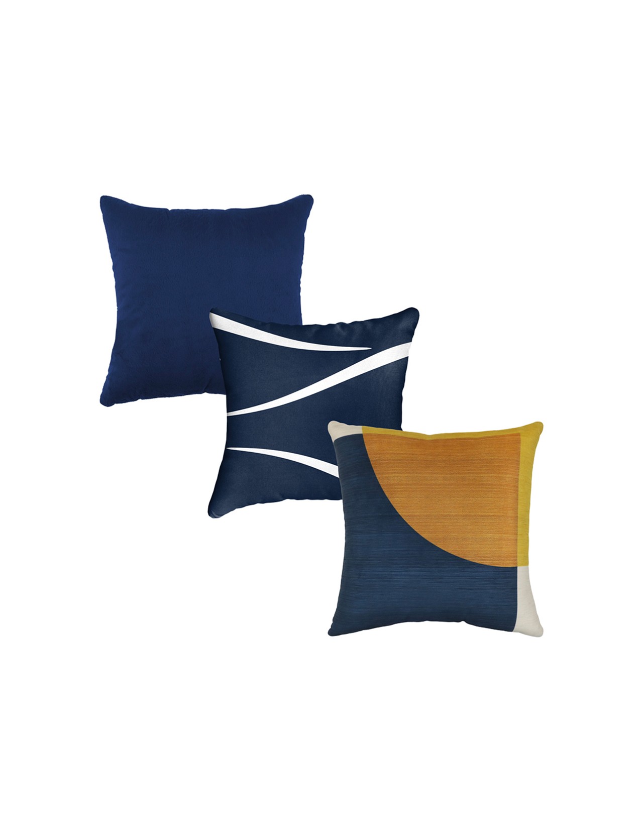 Set de 3 Cojines Coprire 45 cm Azul Marino