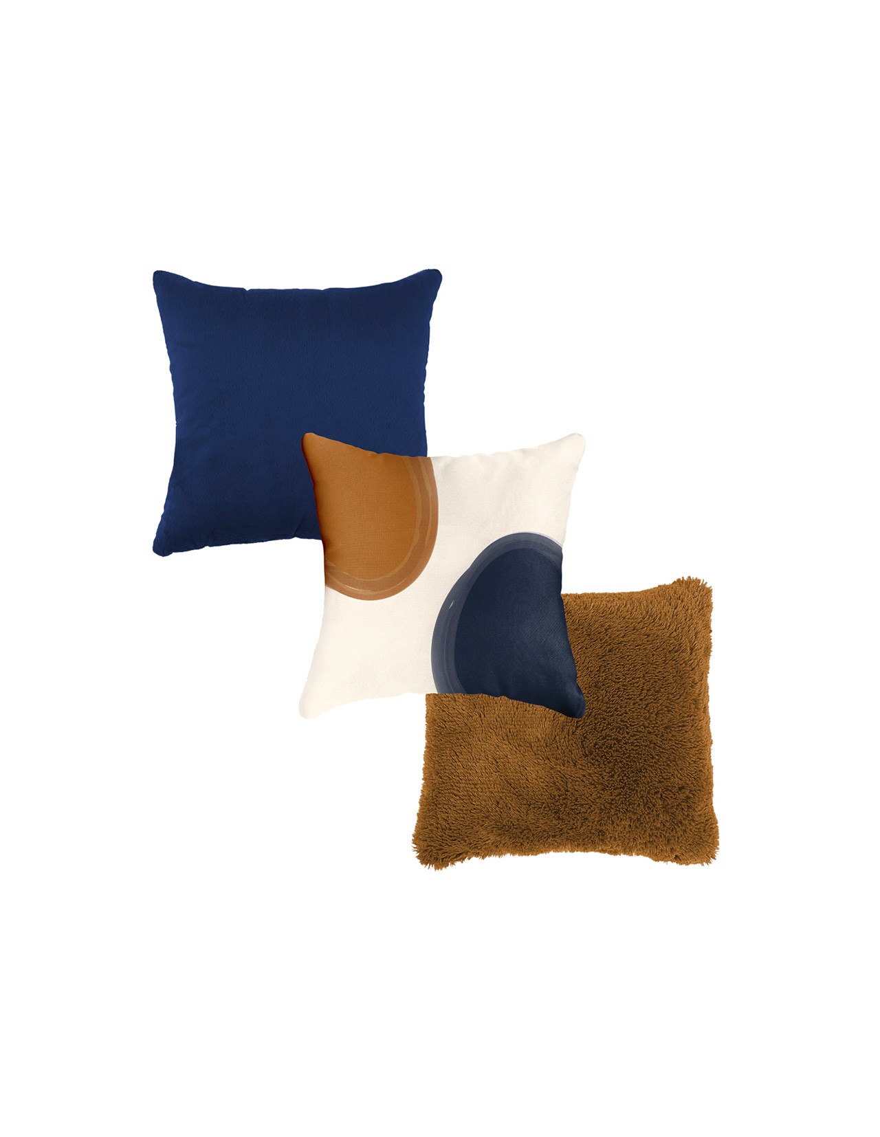 Set de 3 Cojines Coprire 45 cm Marrón