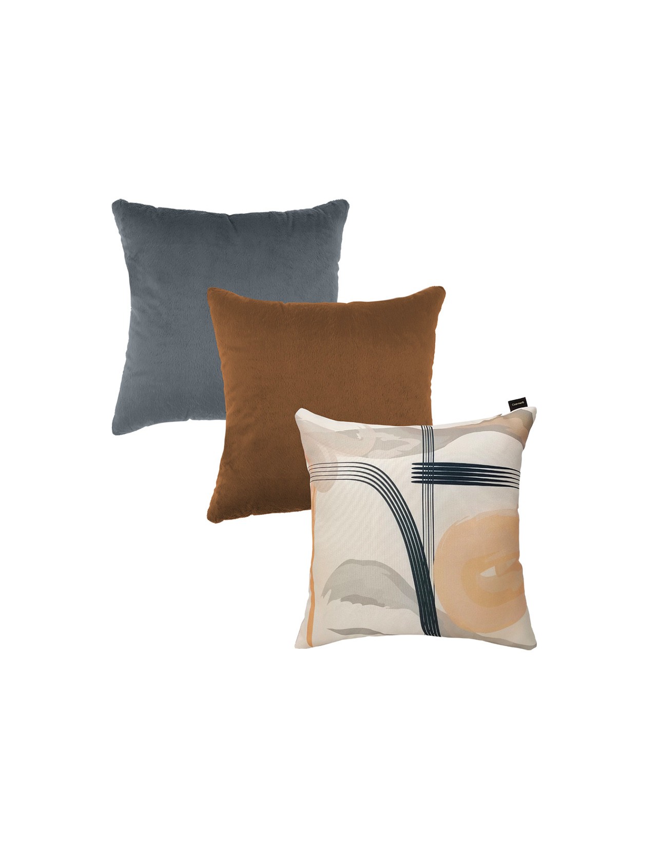 Set de 3 Cojines Coprire 45 cm Marrón claro