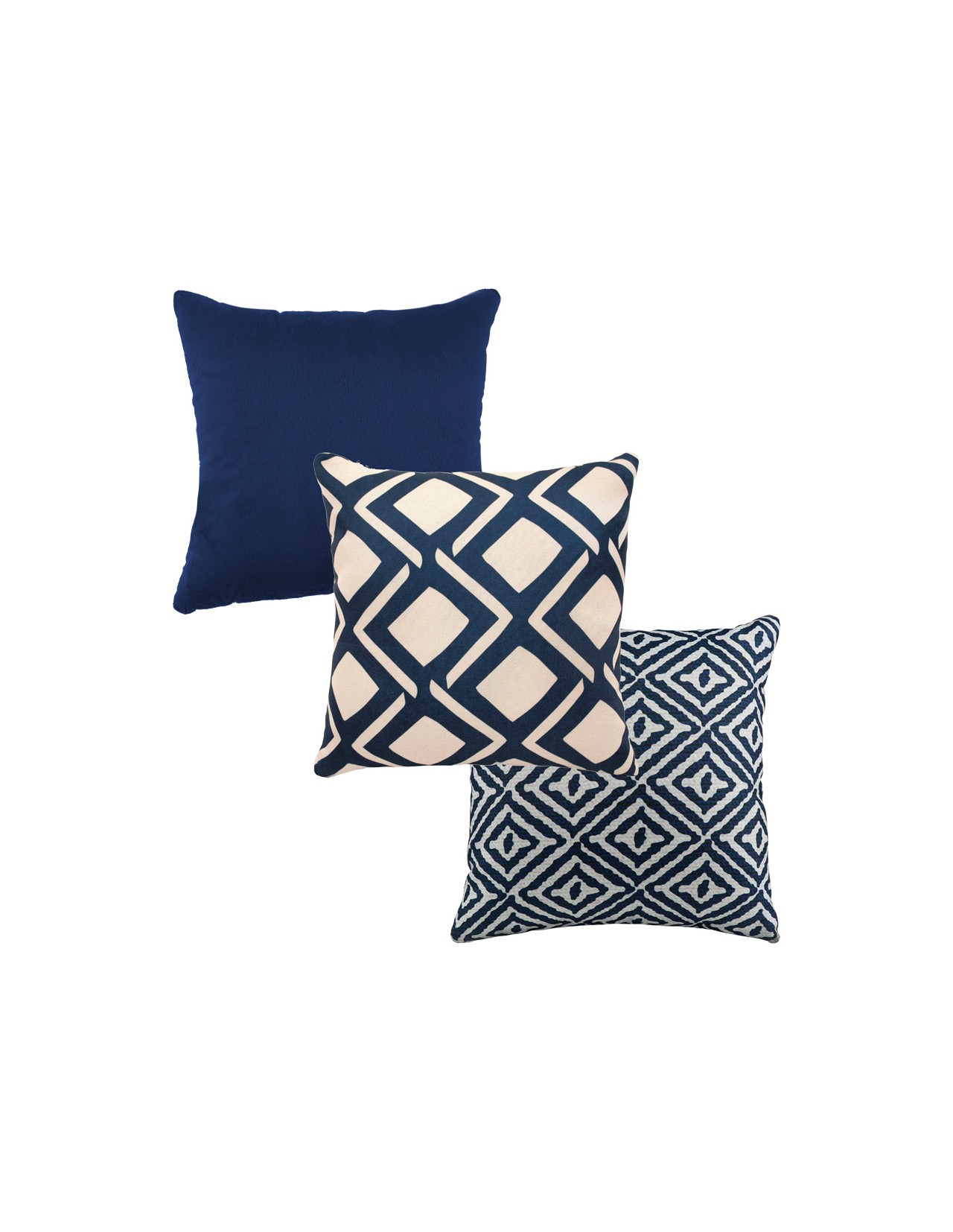 Set de 3 Cojines Coprire 45 cm Azul