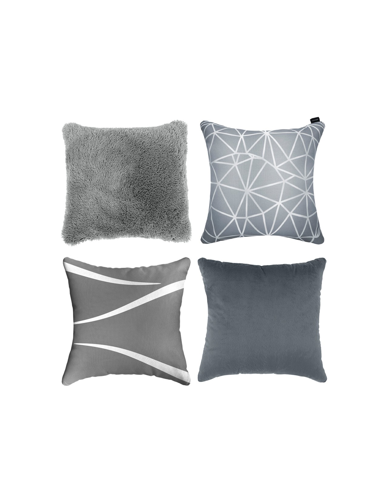 Set de 4 Cojines Coprire 45 cm Plata