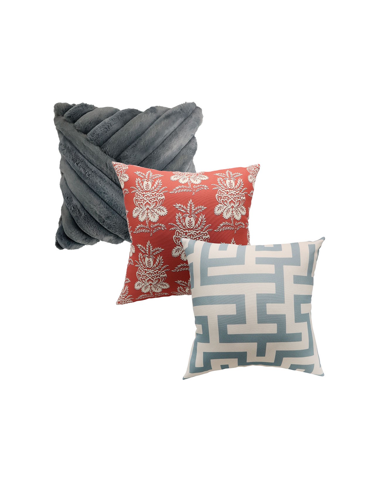 Set de 3 Cojines Coprire Premium 45cm Gris Oxford