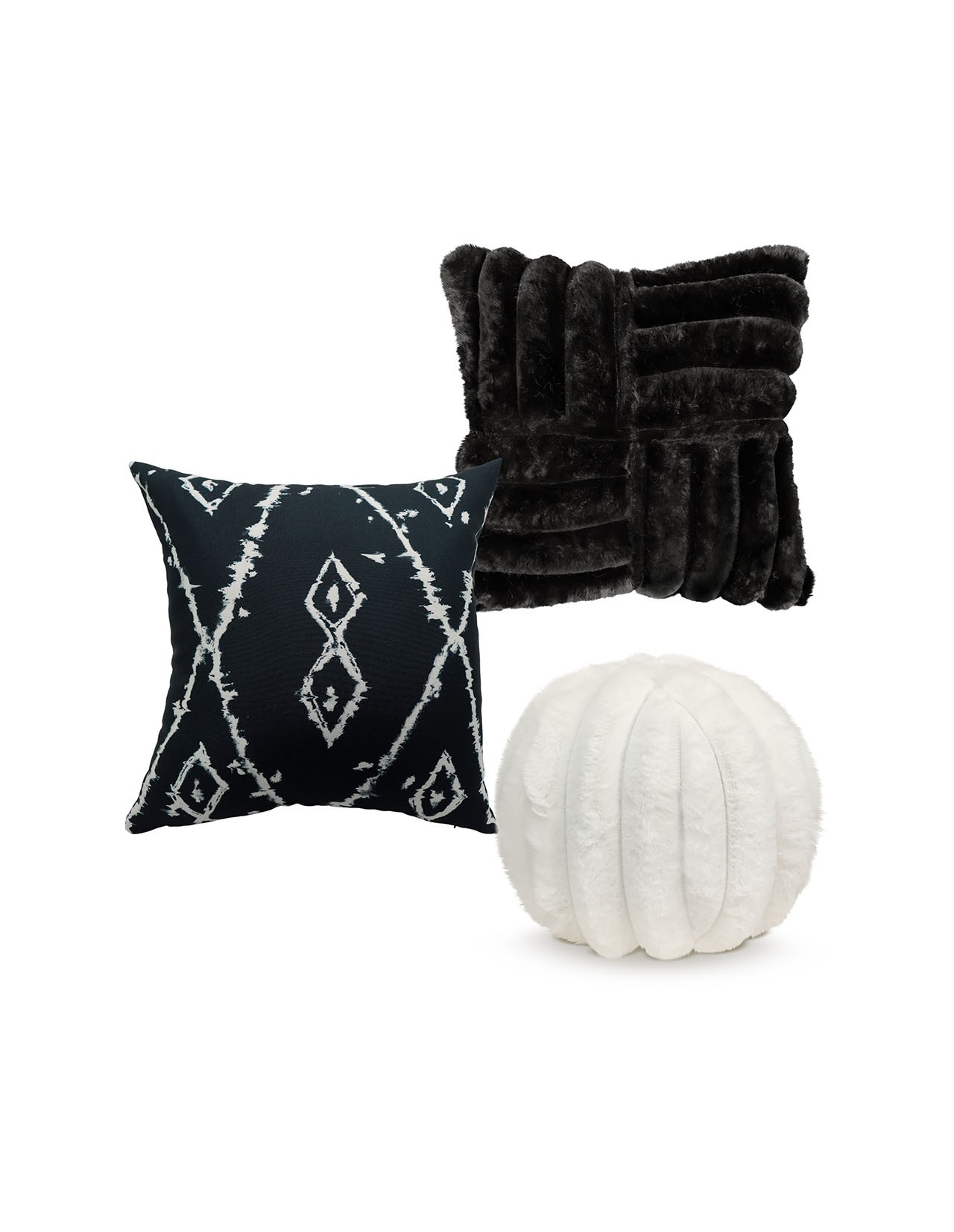 Set de 3 Cojines Coprire Premium 45cm Negro