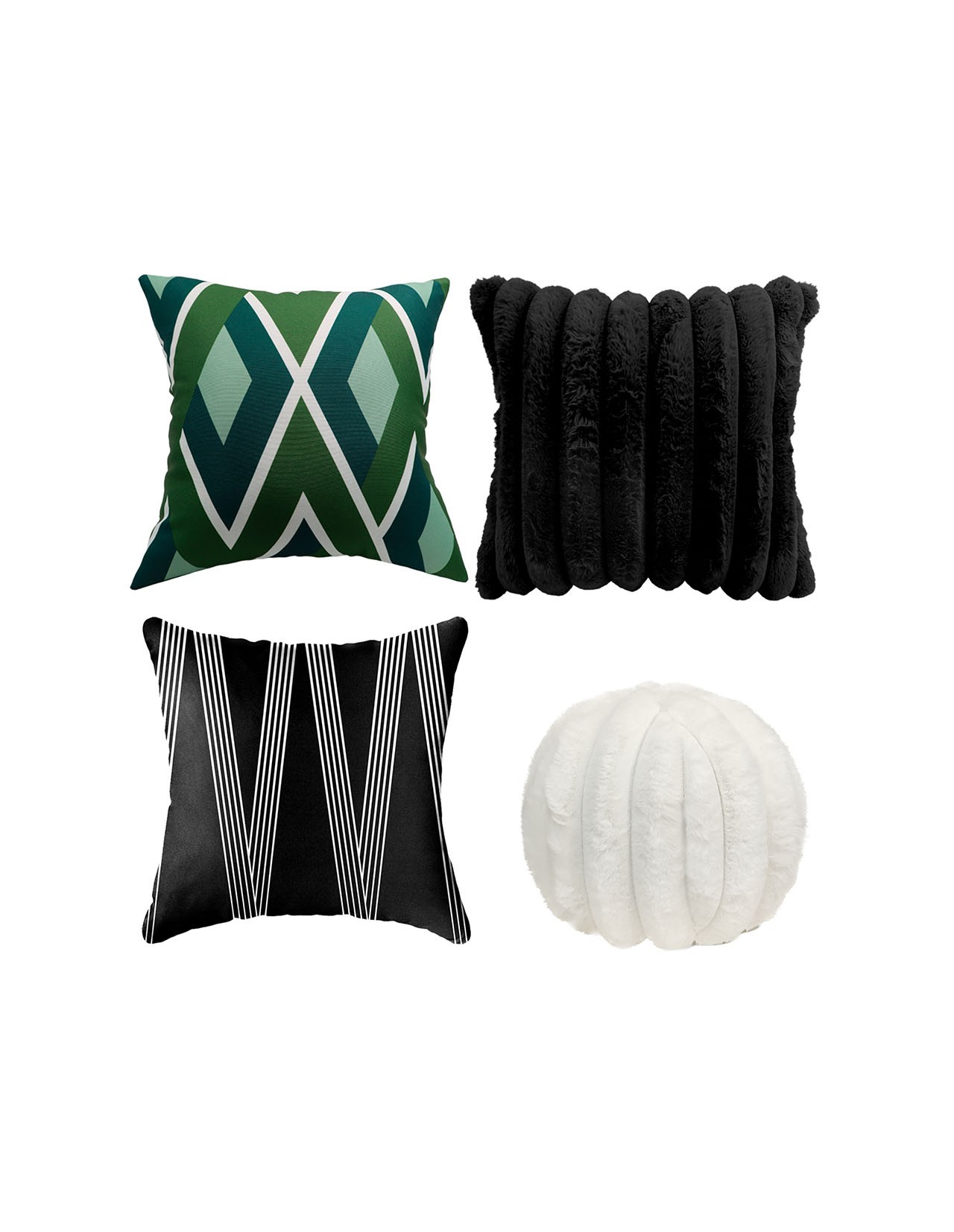 Set de 4 Cojines Coprire Premium 45cm Verde Oscuro