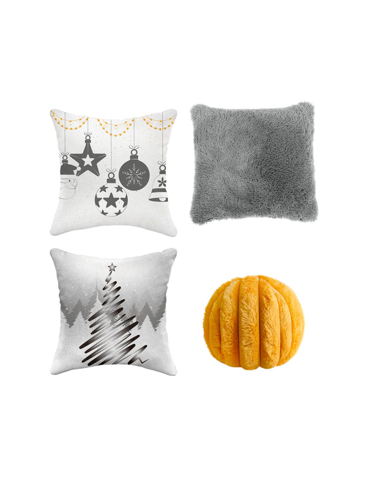 Set Decorativo de 4 Cojines Navideños