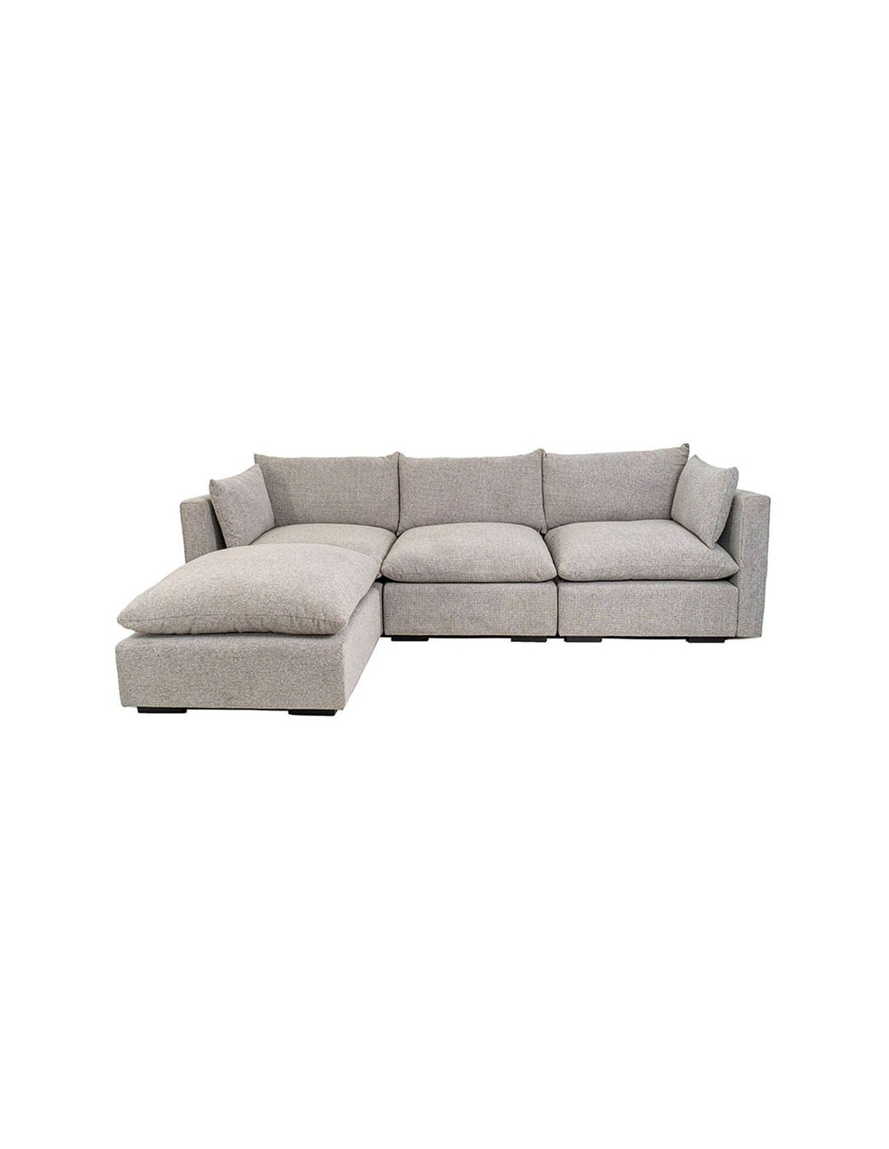 Sala Modular Coprire 3 Plazas + Taburete Georgia Gris Claro
