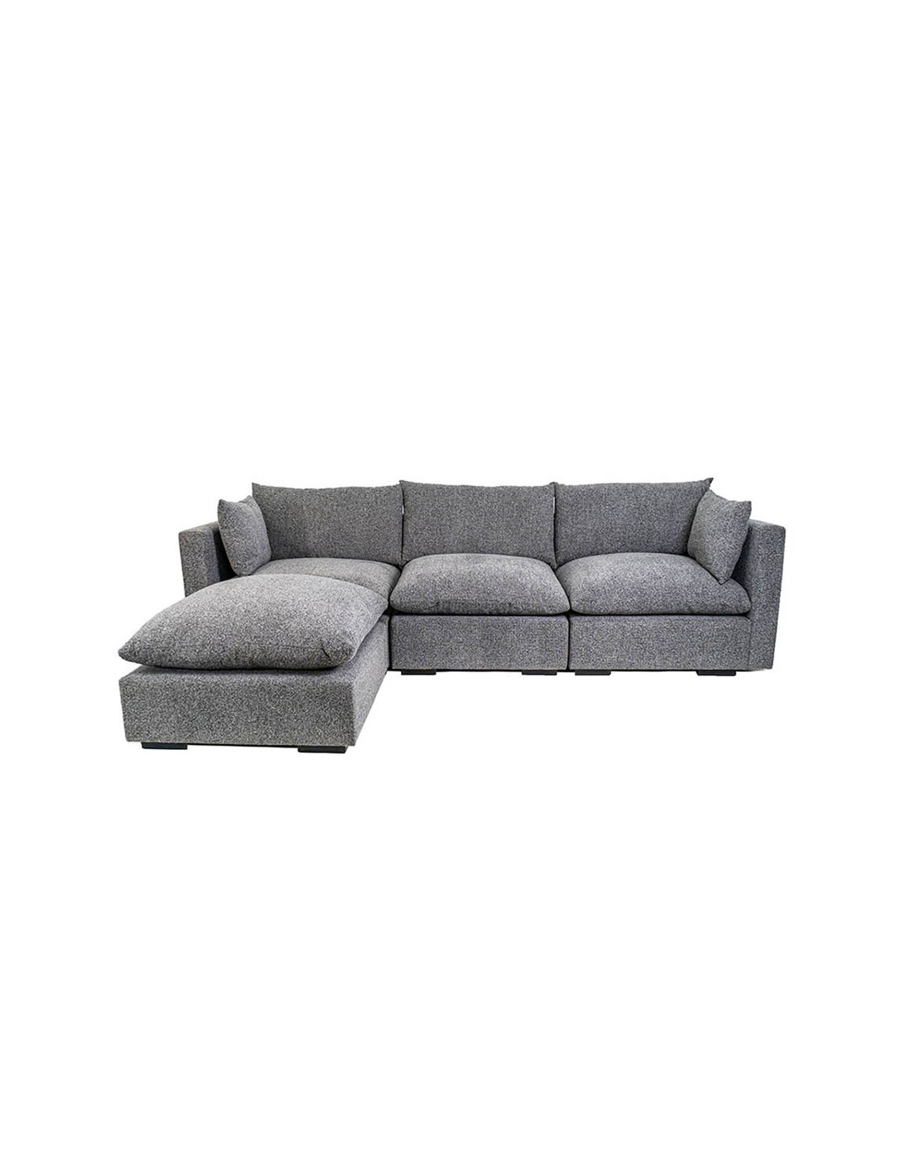 Sala Modular Coprire 3 Plazas + Taburete Georgia Gris Oscuro