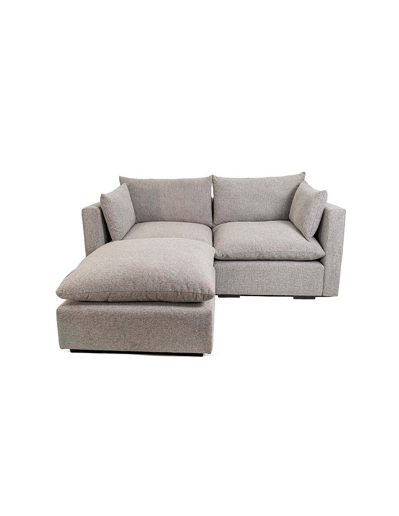 Sala Modular Coprire Georgia 2 Plazas y Taburete Gris Claro