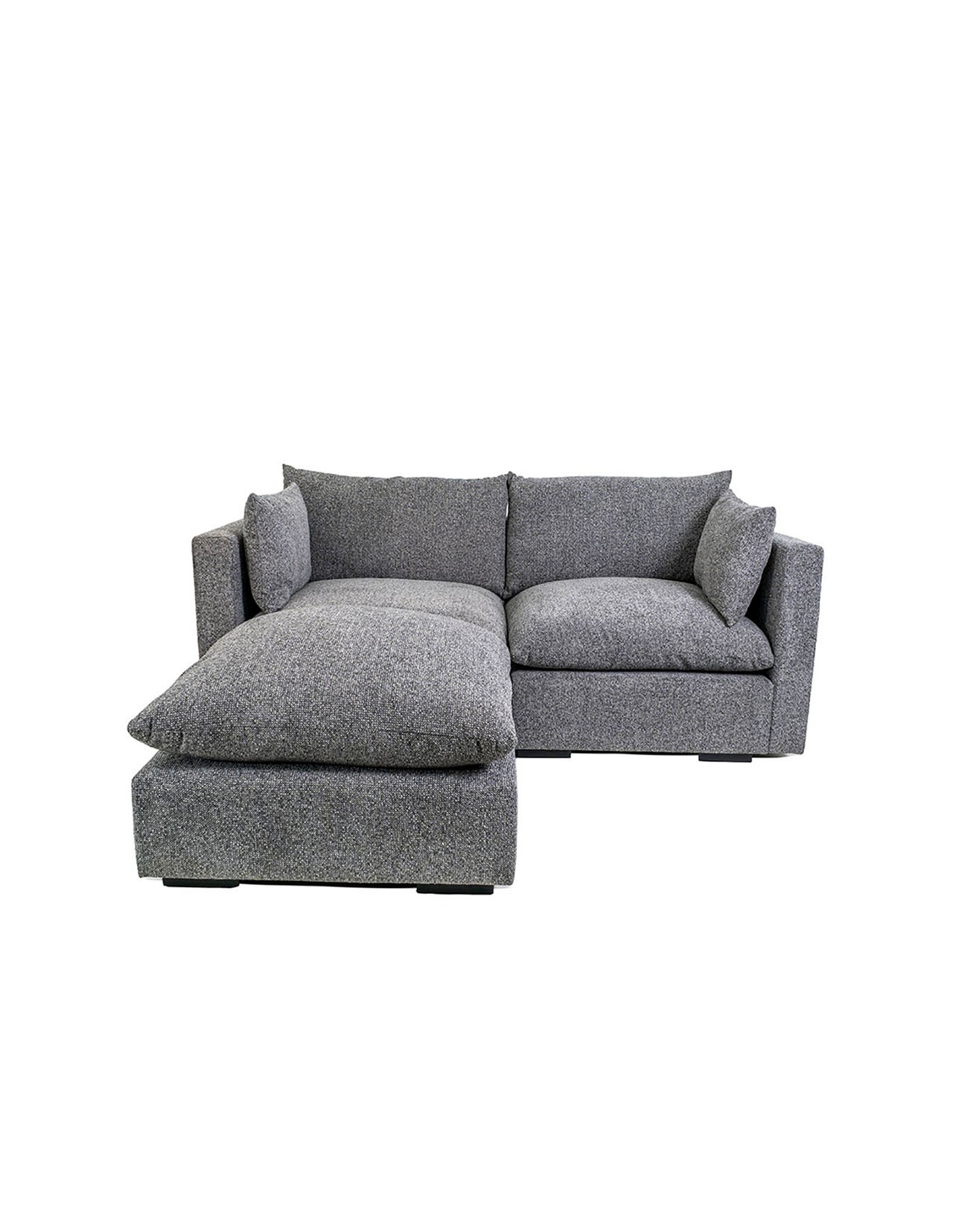 Sala Modular Coprire Georgia 2 Plazas y Taburete Gris Oscuro
