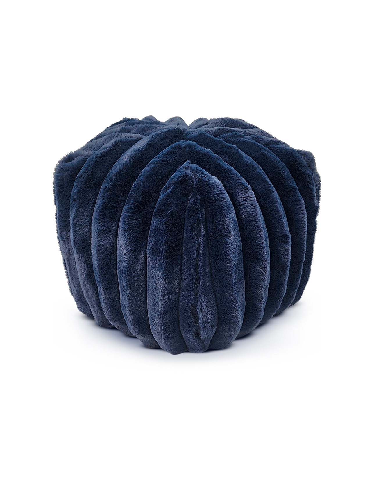 Puff Sacoos Taburete Reposapies Peluche Azul
