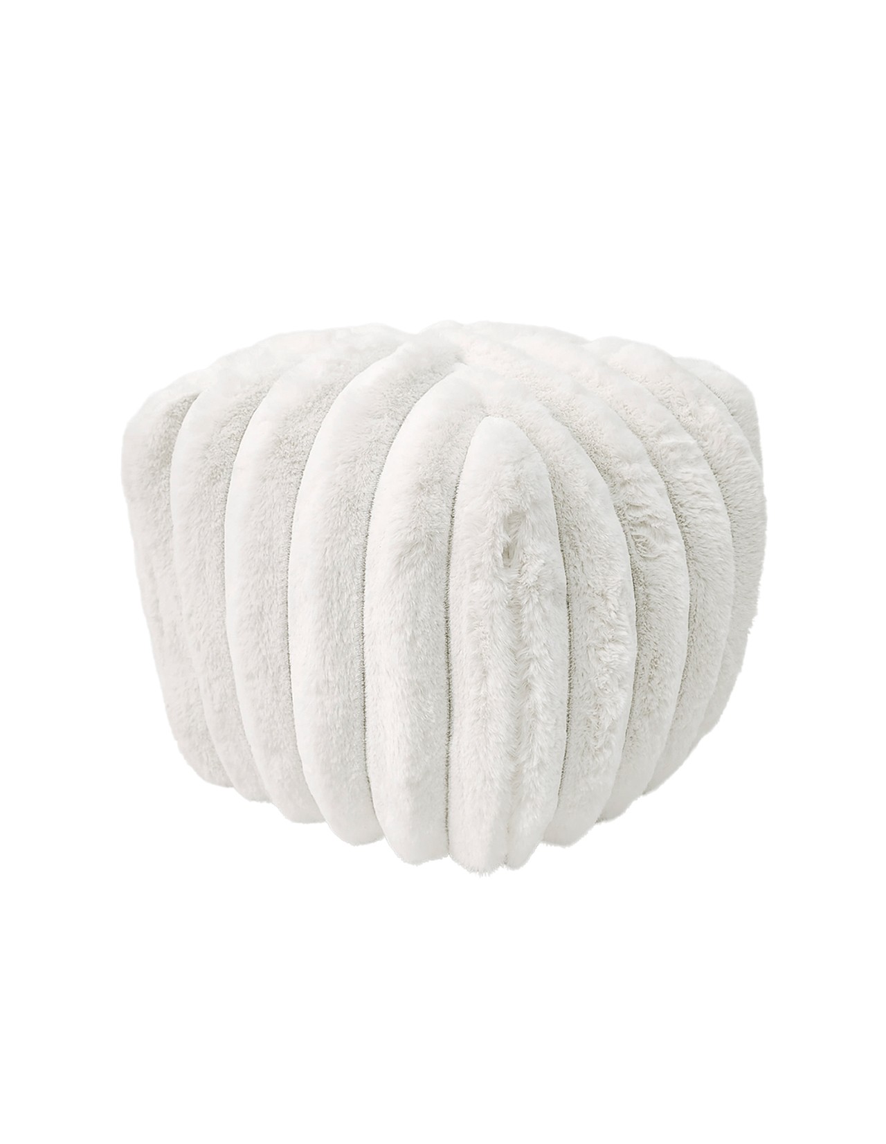 Puff Sacoos Taburete Reposapies Peluche Beige