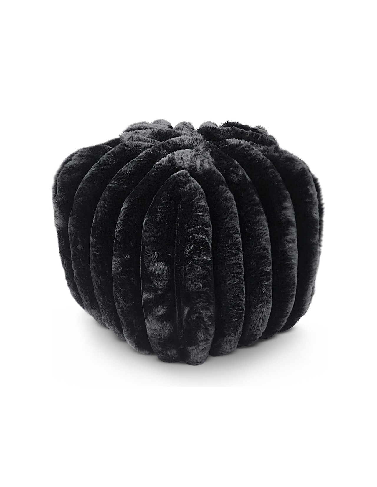 Puff Sacoos Taburete Reposapies Peluche Negro