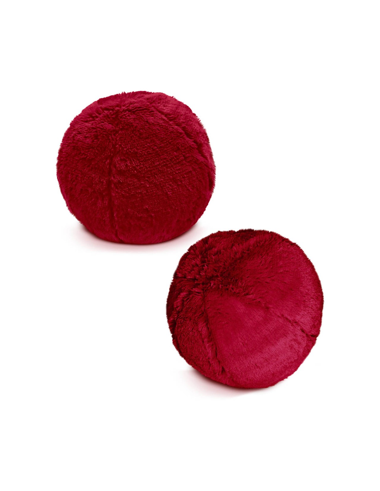 Set 2 Cojines Coprire Esfera Peluche 30cm Rojo