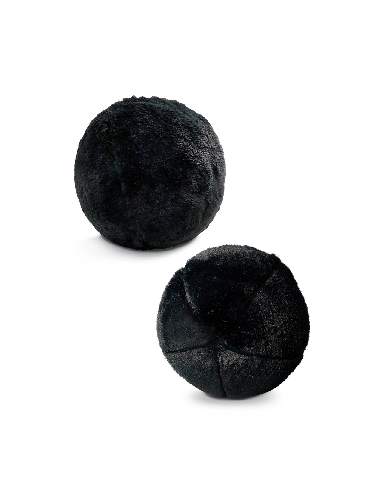 Set 2 Cojines Coprire Esfera Peluche 30cm Negro