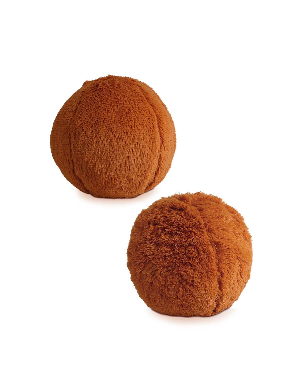 Set 2 Cojines Coprire Esfera Peluche 30cm Marrón Claro