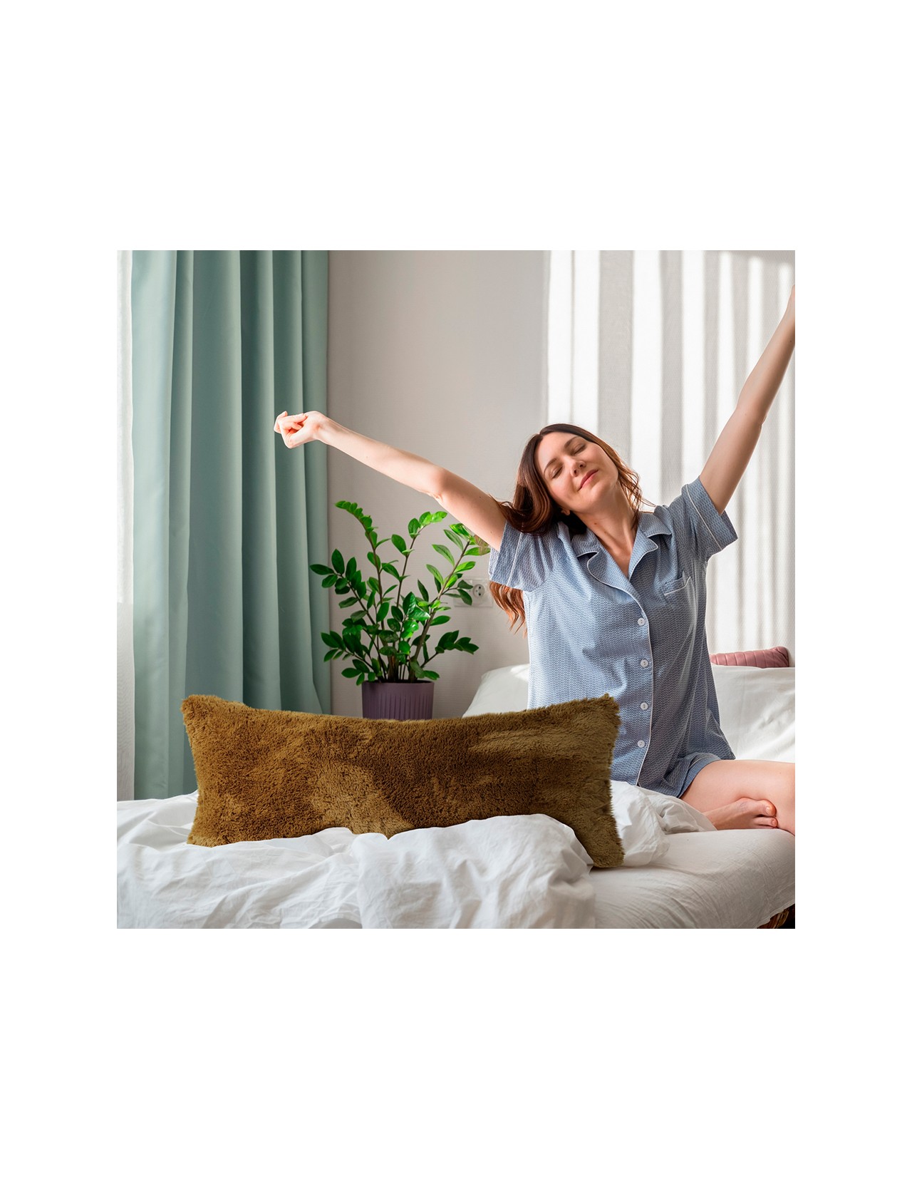 Body Pillow Coprire Peluche Café