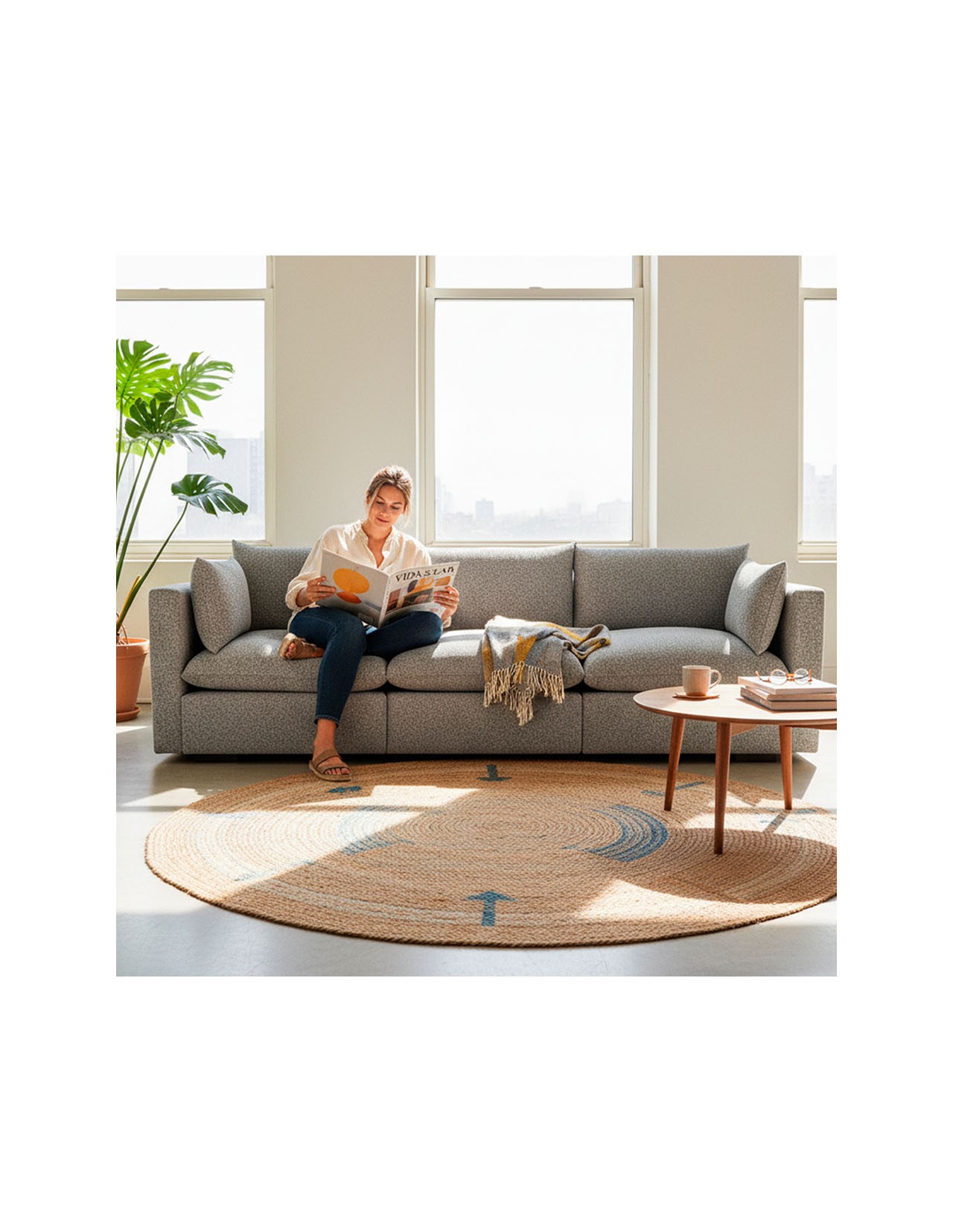 Sillón Modular Coprire Georgia 3 Plazas Gris Oscuro