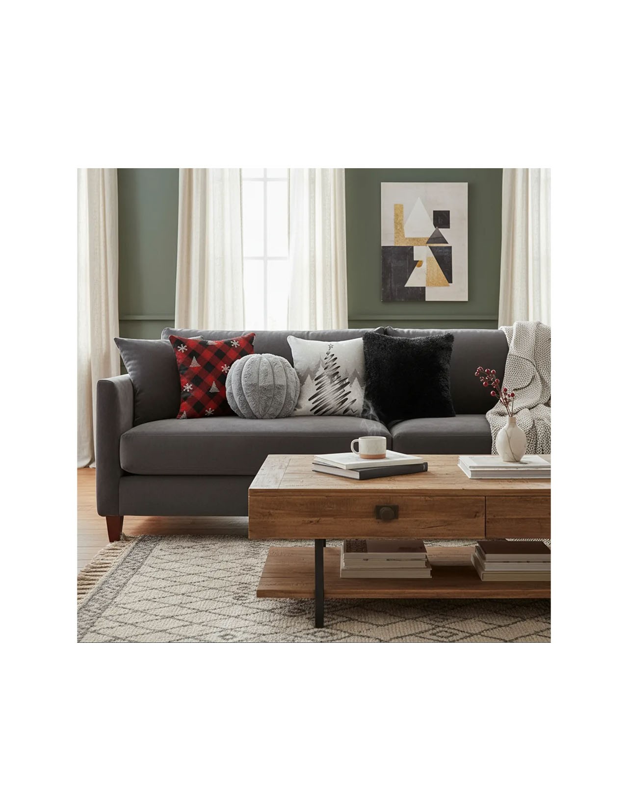 Set de 4 Cojines Decorativos Navideños