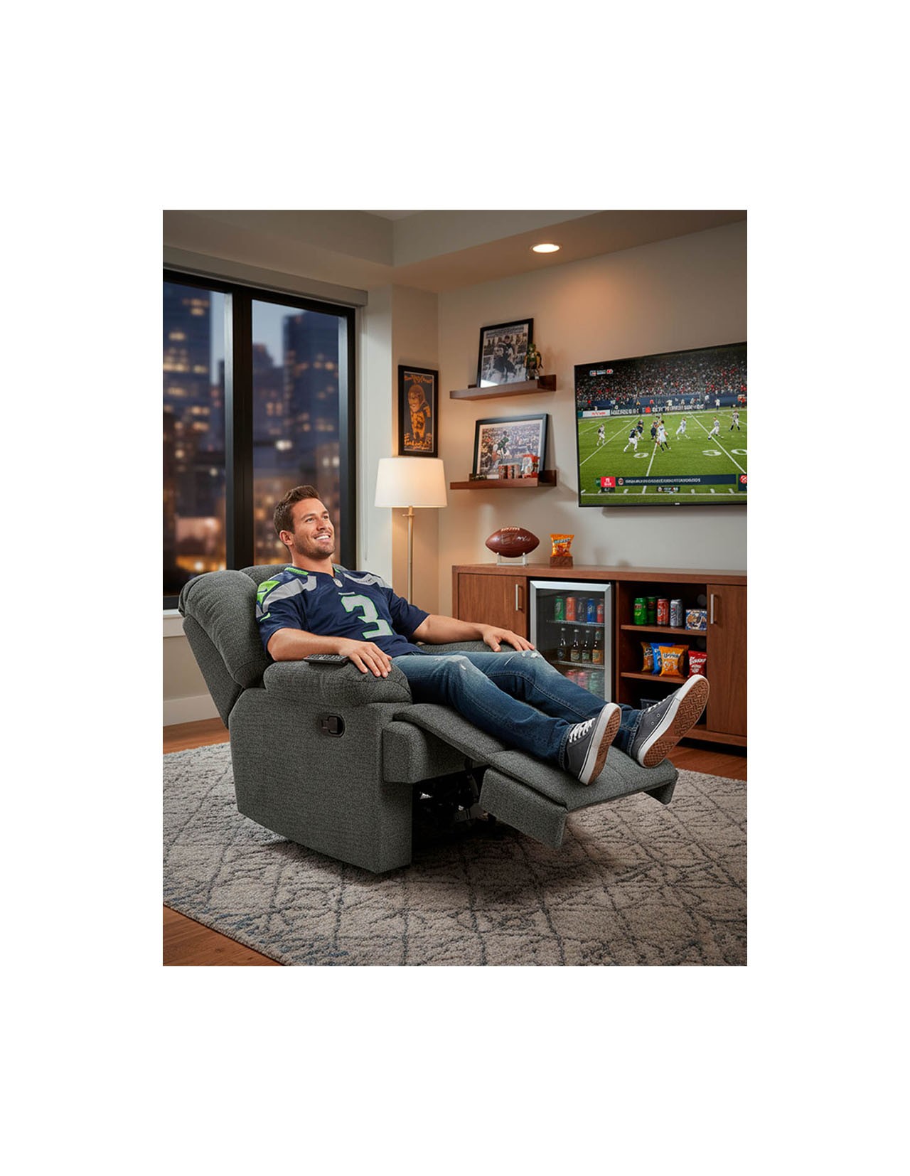 Sillón Reclinable Coprire 3 Posiciones Arizona Gris Oscuro