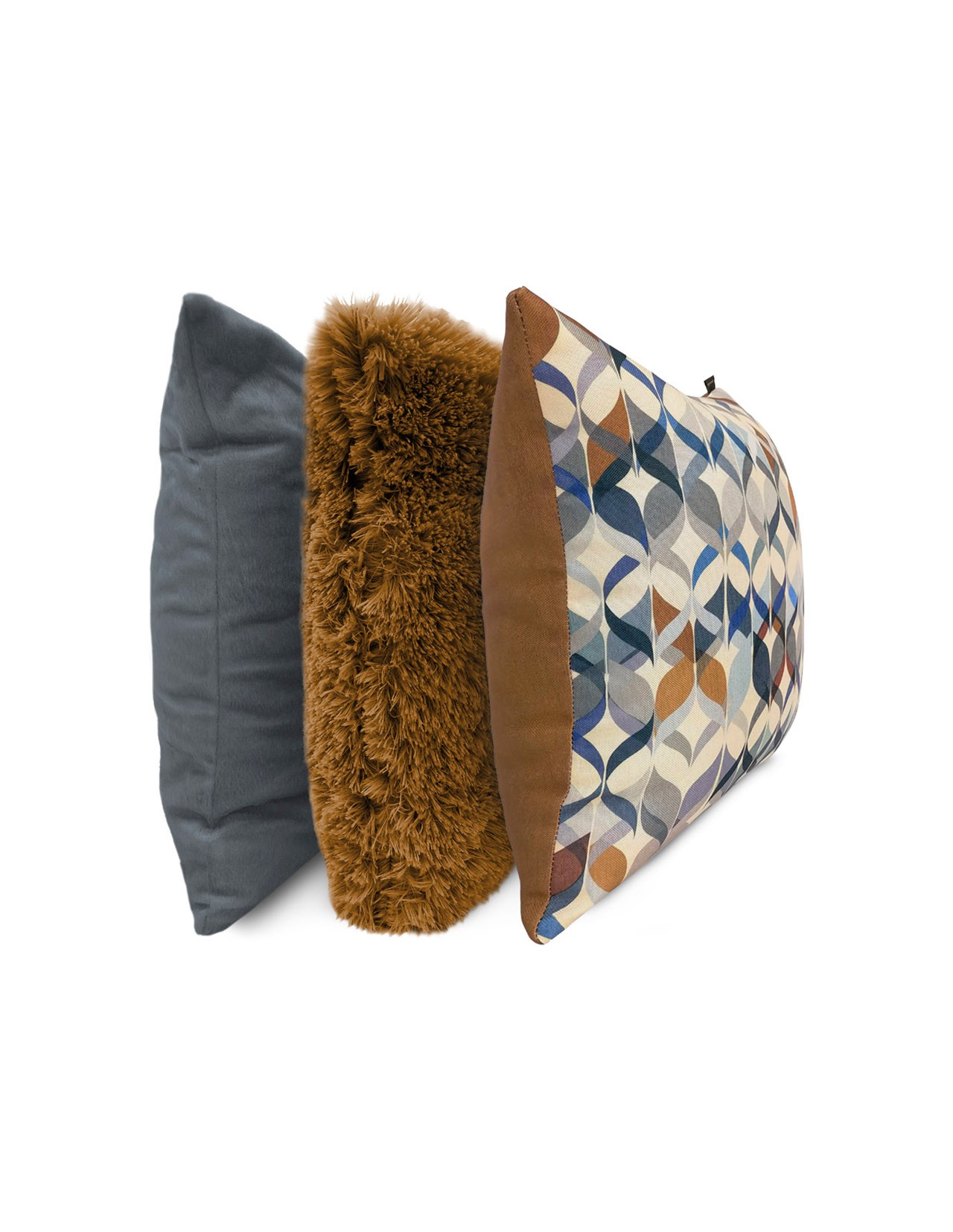 Set de 3 Cojines Coprire 45 cm Caqui